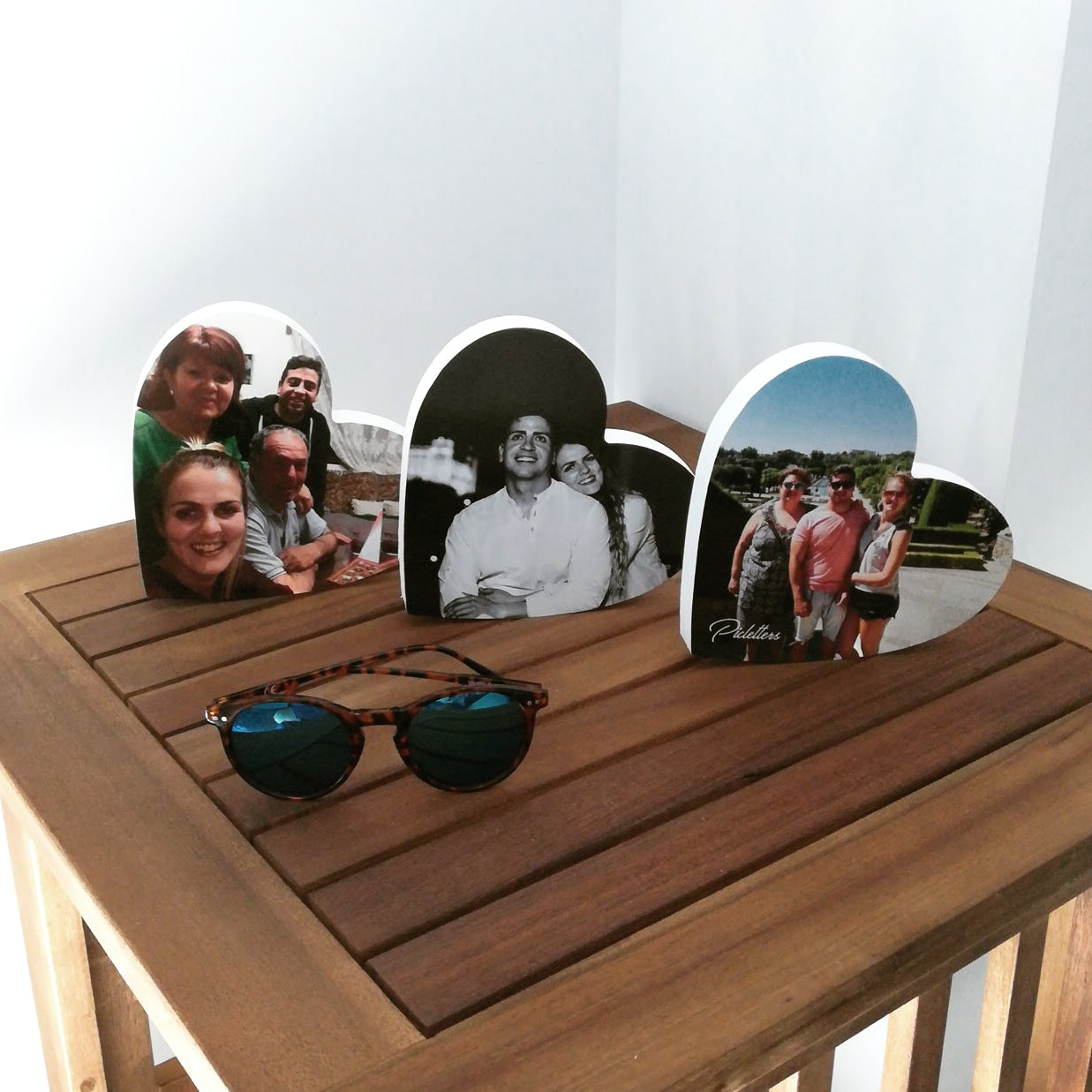 Corazones con fotografías