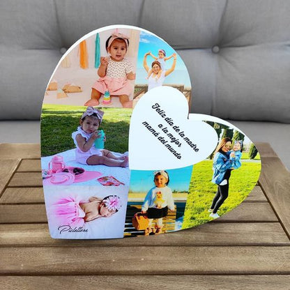 Corazón con fotos y dedicatoria para mamá - Picletters