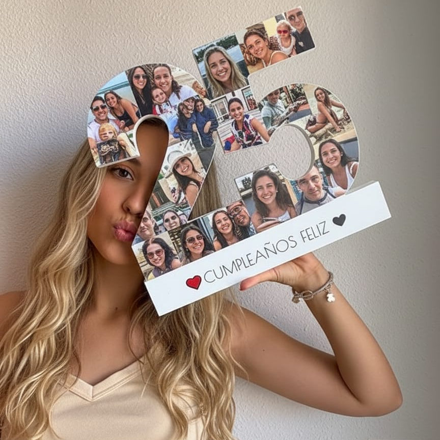 Números con con fotografías y BASE DEDICATORIA