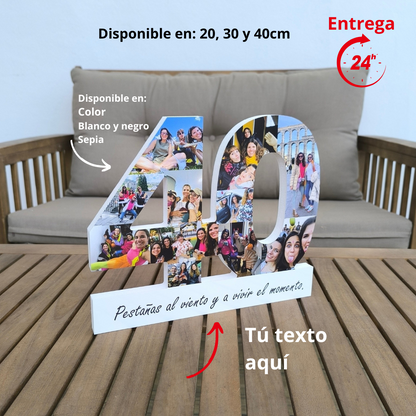 Números con con fotografías y BASE DEDICATORIA