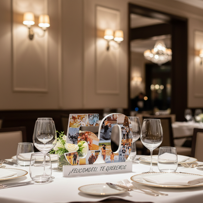 Números con con fotografías y BASE DEDICATORIA