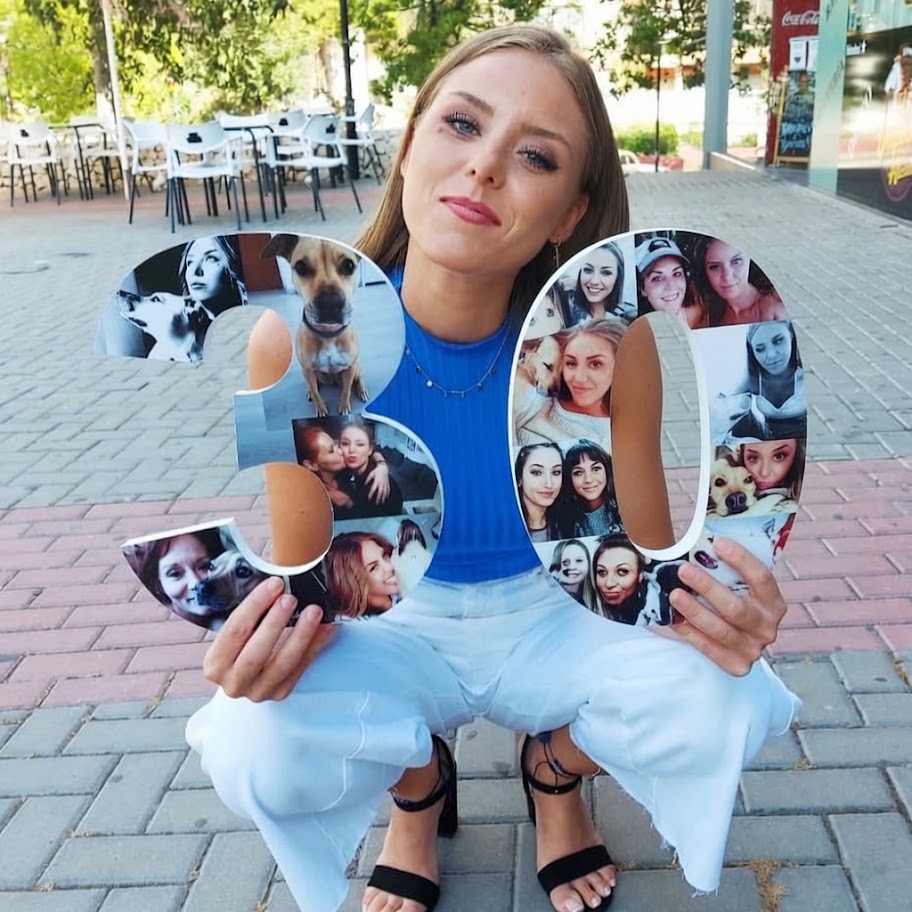 Número 30 de madera personalizado con collage de fotografías, regalo original para cumpleaños, aniversarios y celebraciones.