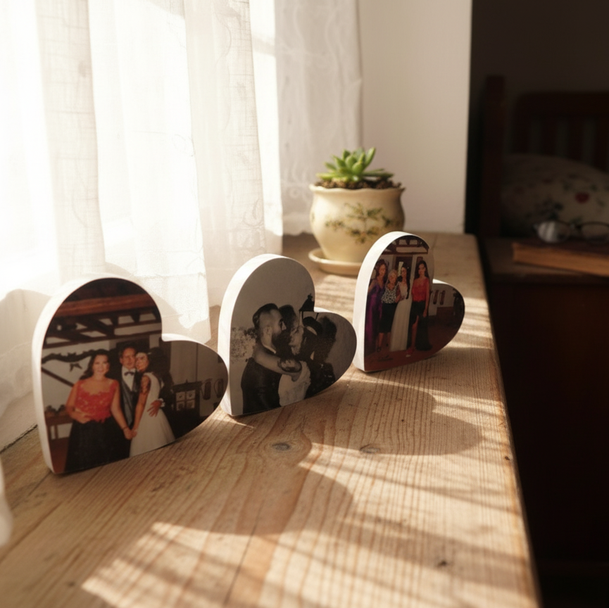 Pacote de corações com fotos