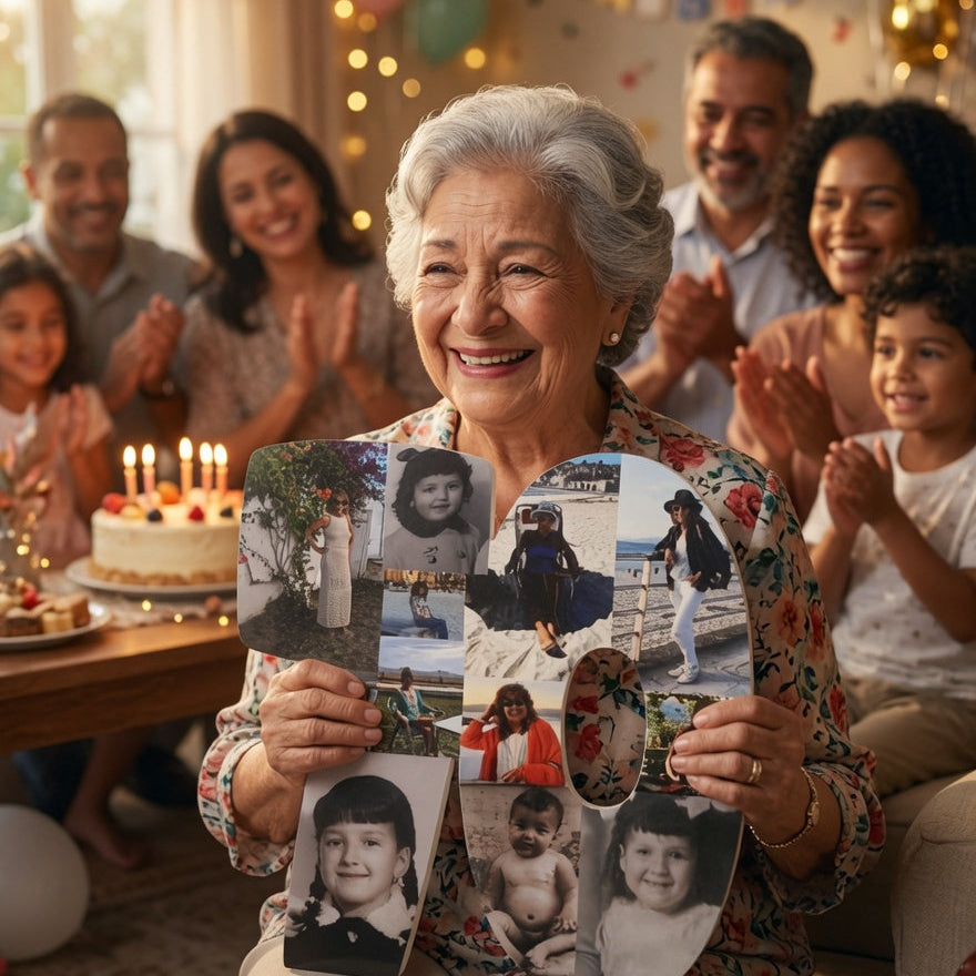 Base dedicatoria: Número 70 con fotos y dedicatoria personalizada - regalo cumpleaños 70 años
Cifras unidas: Número 70 decorado con fotos - regalo cumpleaños 70 años hecho a mano
Cifras sueltas: Número 70 con fotos separadas entre sí - regalo original cumpleaños 70 años