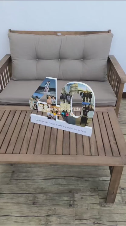 Números con con fotografías y BASE DEDICATORIA