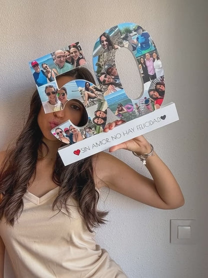 Números con con fotografías y BASE DEDICATORIA